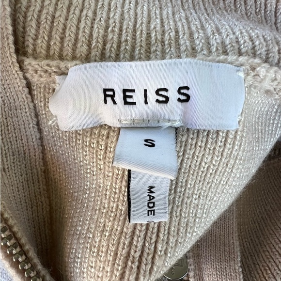 Reiss Zoe Ribbed Knit Sweater Dress Wool Blend Oatmeal NWOT - Picture 14 of 16